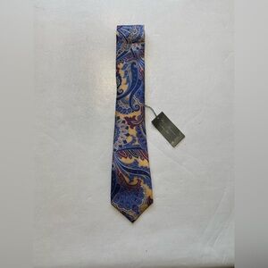 NEW- Mens Daniel Cremieux Limited Edition Yellow Paisley Silk Neck Tie $125 -A13